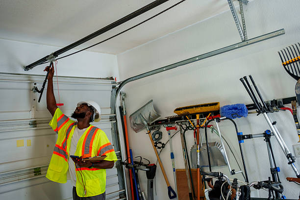 Professional Garage Door technician working in Abbotsford, WI
